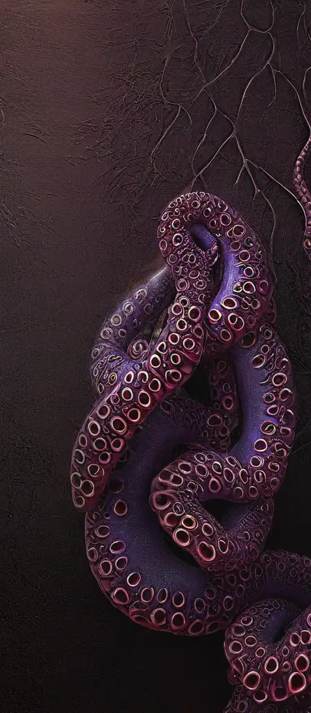 tentacle closup hd texture fractal, a scene from the Infinite Tapestry endless AI painting