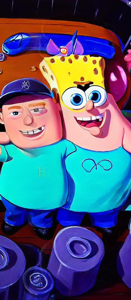 spongebob, a scene from the Infinite Tapestry endless AI painting