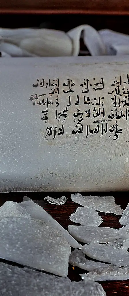 Ancient written texts written on a papyrus scroll. Closeup., a scene from the Infinite Tapestry endless AI painting