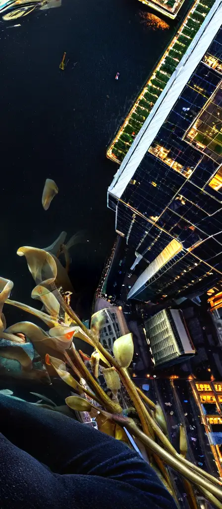 Manhattan street top down view with skyscrapers, a scene from the Infinite Tapestry endless AI painting