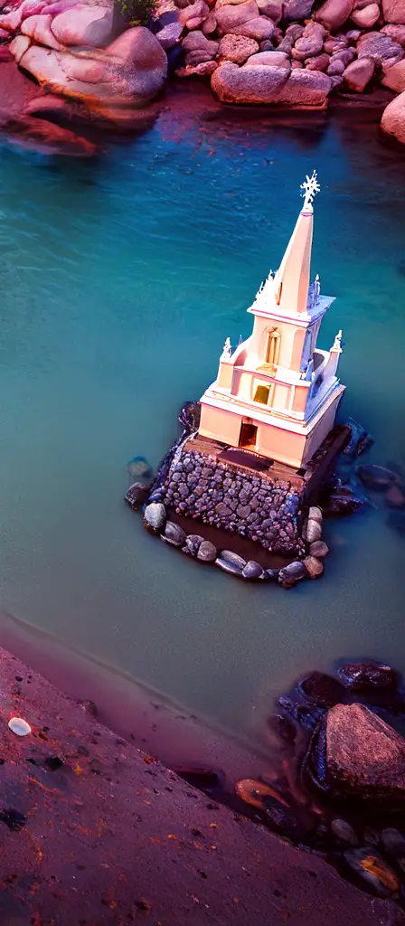 St James Island Temple, a scene from the Infinite Tapestry endless AI painting