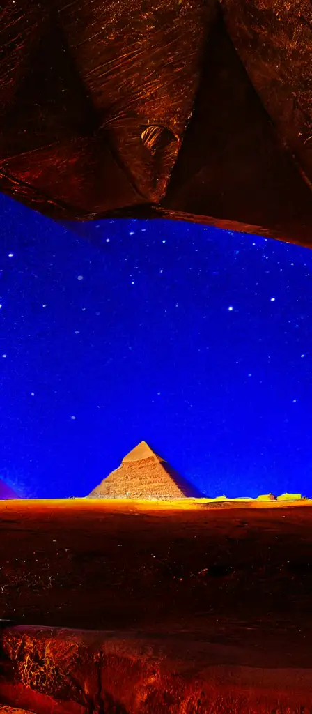 Pharoh inside sarcophogous face on, a scene from the Infinite Tapestry endless AI painting