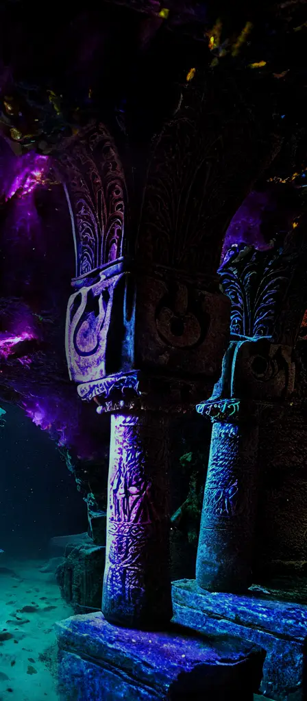 Palelothic temple, a scene from the Infinite Tapestry endless AI painting