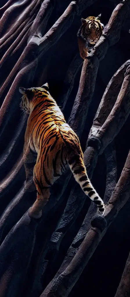 Ancient rome pov, inside the colliseum, fighting a tiger, crowd filled to the brim all around, a scene from the Infinite Tapestry endless AI painting