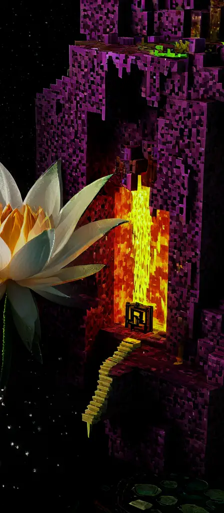 minecraft nether dimension, a scene from the Infinite Tapestry endless AI painting