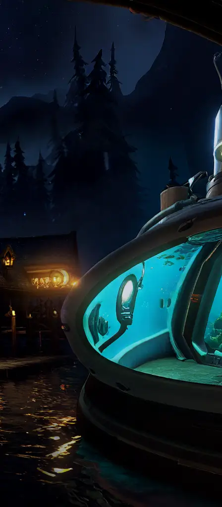subnautica pov inside submarine, a scene from the Infinite Tapestry endless AI painting