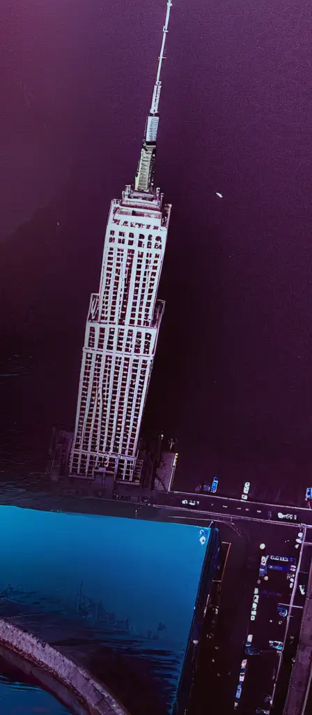 NYC city block from above, massive skyscrapers, a scene from the Infinite Tapestry endless AI painting