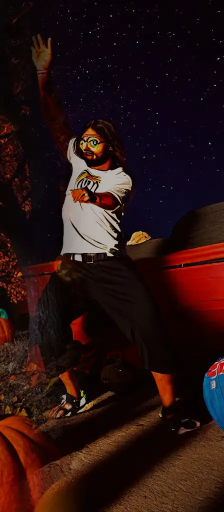 Jesus fighting mia khalifa, a scene from the Infinite Tapestry endless AI painting