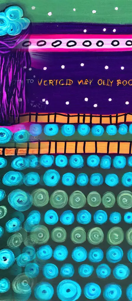 A world where lines are only vertical top to bottom, a scene from the Infinite Tapestry endless AI painting