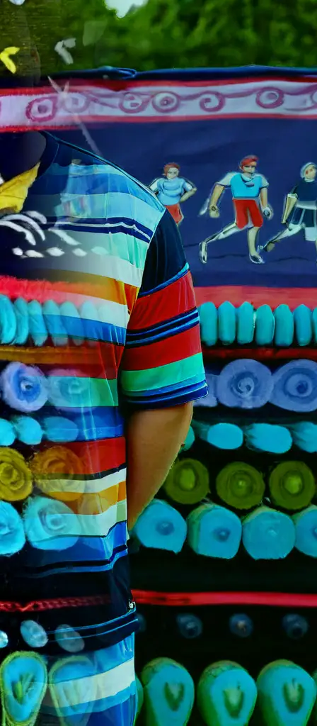 Big gay guy that hates horizontal lines and destroys them, a scene from the Infinite Tapestry endless AI painting