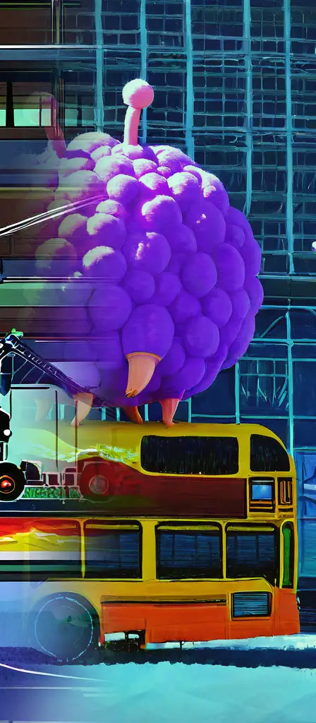 big giant plumbus and fleebus, a scene from the Infinite Tapestry endless AI painting