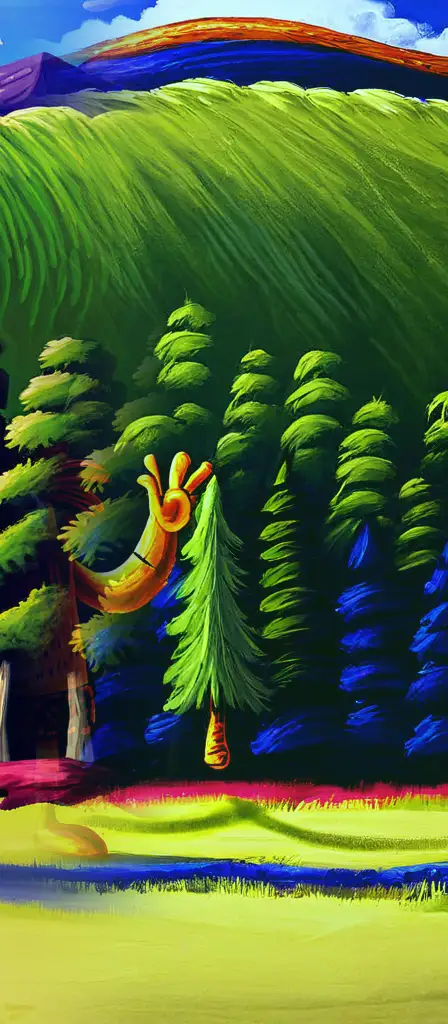 caveman wall painting motif art style, stick thoroughly to style, pat-tar from spongebob, a scene from the Infinite Tapestry endless AI painting